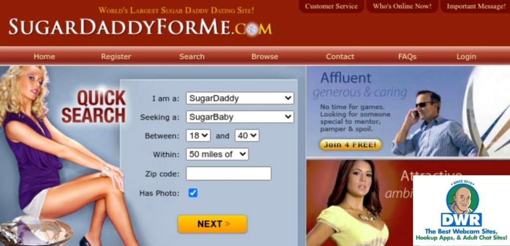 Sugardaddyforme.com homepage