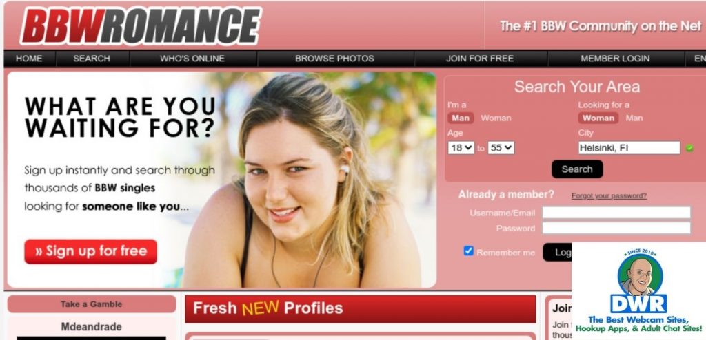 BBW Romance homepage