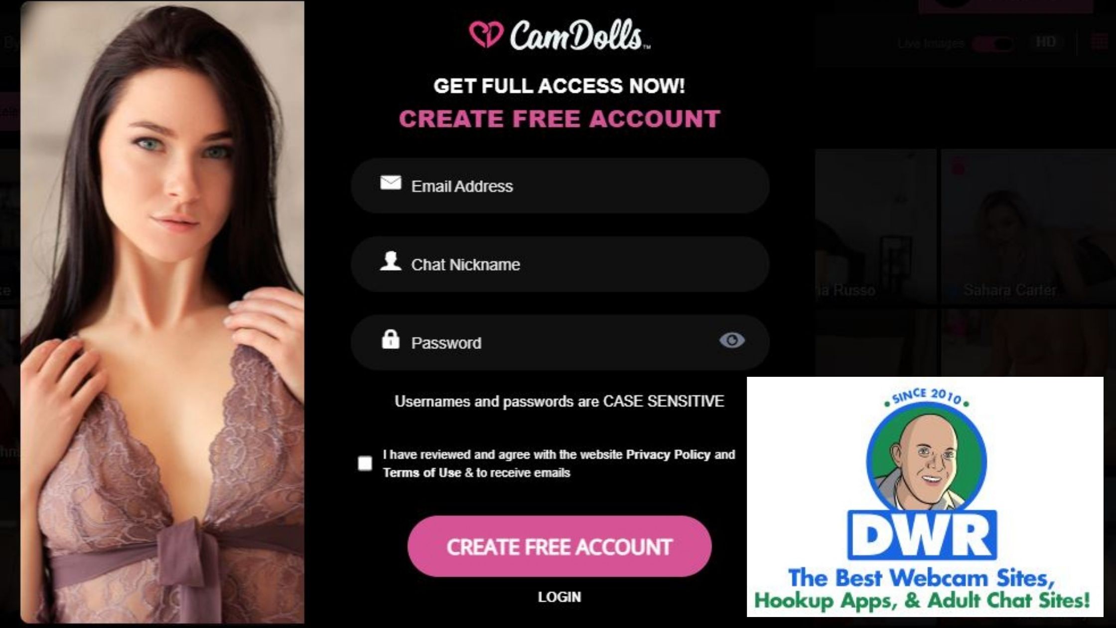 cam dolls registration